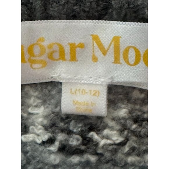 Sugar Moon Kids Fair Isle Sweater L (10-12) Gray & White Wool Blend Winter Knitw - Picture 2 of 5